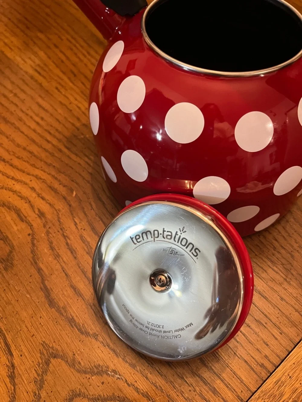 Temptations Red Polka Dot‎ Whistling Tea Kettle